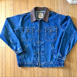 wrangler 80s true vintage denim w/ leather collar